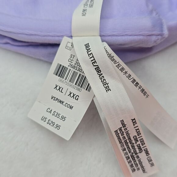 1269 NWT Base Cotton Unlined Scoop Bra Purple Cloud - Picture 7 of 8
